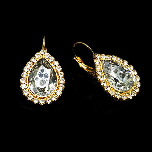 Auskari "Debesu Piliens (Silver Patina)" ar Swarovski™ kristāliem
